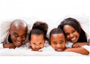 Family getting ready for bed