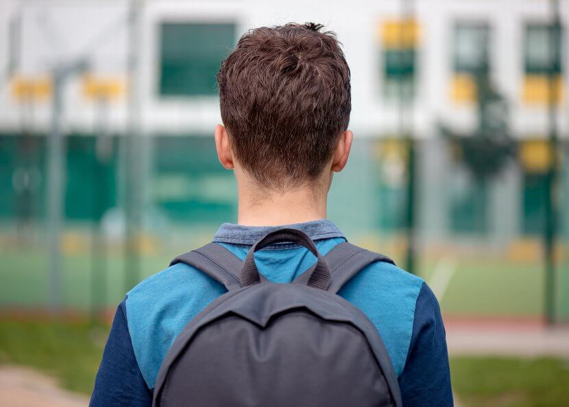 photo of a teen with a backpack representing EMDR for teens in Scotch Plains, NJ with an EMDR therapist