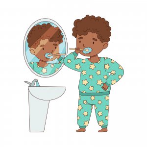 Image of a young boy brushing his teeth using a healthy bedtime routine. | Parenting Advise Scotch Plains, NJ, Parenting Help in Scotch Plains, NJ, Parenting Counseling in Scotch Plains, NJ | 07076
