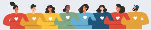 Illustration of a group diverse friends joining their arms together. Anaphylactic reaction in New Jersey gives parents, kids, and teens. Get help with online therapy for teens and child therapy for anxiety in Scotch Plains, NJ 07033.