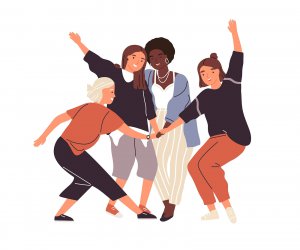 Illustration of a group of 4 diverse friend joining their hands together in celebration. Anaphylactic reaction in New Jersey gives parents, kids, and teens. Get help with online therapy for teens and child therapy for anxiety in Scotch Plains, NJ 07033.