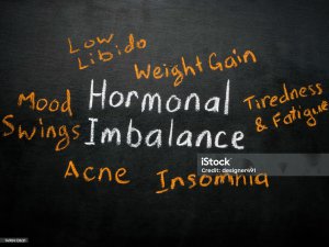 The image describes different side effects of hormonal imbalance, including weight gain, insomnia, fatigue, mood swings, and more. Let a therapist in Scotch Plains or Branchburg, NJ help you work through the emotional side of infertility to avoid theses side effects as much as possible.